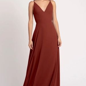 NWT Jenny Yoo - Dani Bridesmaid Dress // Luxe Chiffon Dress // Rust // Size 10
